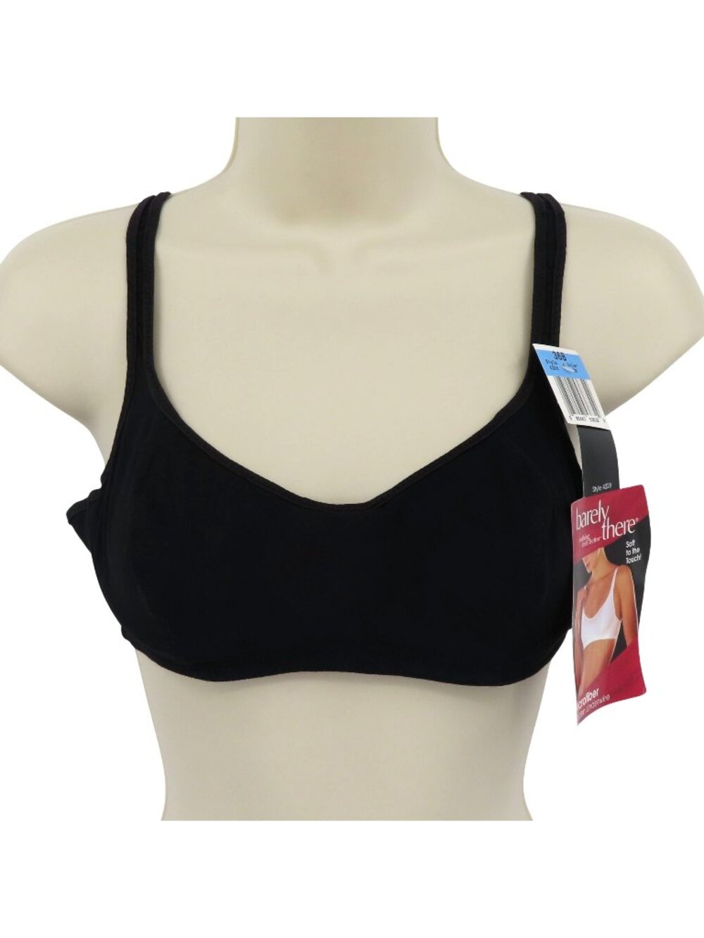 Vintage Barely There 36B Style 4328 Solid Black Underwire Microfiber Bra NEW NWT